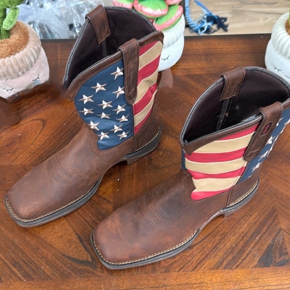 New Durango Men's Rebel Patriotic 🇺🇸 Pull-On Western Flag Boots Brown 11.5 - Picture 6 of 14